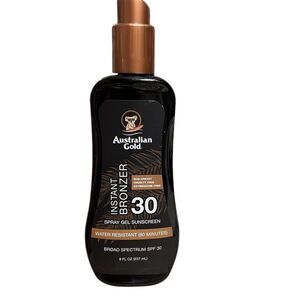 Australian Gold SPF 30 Instant Bronzer Spray Gel Sunscreen 8oz